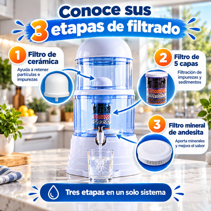 Filtro Purificador de Agua 14 litros - Agua más limpia y fresca